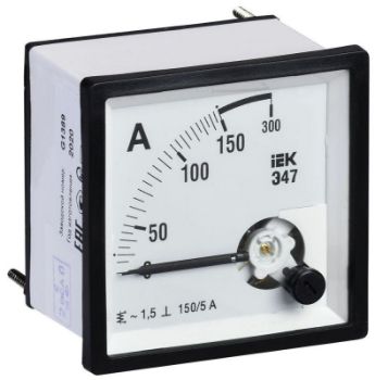 Изображение Амперметр Э47 72х72мм 150/5А кл. точн. 1.5 IEK IPA10-6-0150-E