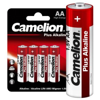 Изображение Элемент питания алкалиновый AA/LR6 1.5В Plus Alkaline LR6-BP4 (блист.4шт) Camelion 7370