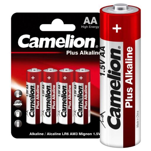 Изображение Элемент питания алкалиновый AA/LR6 1.5В Plus Alkaline LR6-BP4 (блист.4шт) Camelion 7370