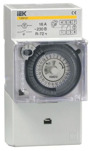 Изображение Таймер аналоговый ТЭМ-181 16А 230В на DIN-рейку IEK MTA20-16