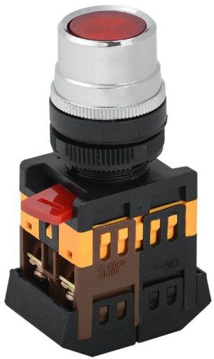 Изображение Кнопка ABLF-22 d22мм 1з+1р 240В неон красн. IEK BBT10-ABLF-K04