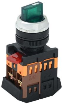 Изображение Переключатель ANCLR-22-3 на 3 фикс. полож. зел. 1з+1р IEK BSW10-ANCLR-3-K06