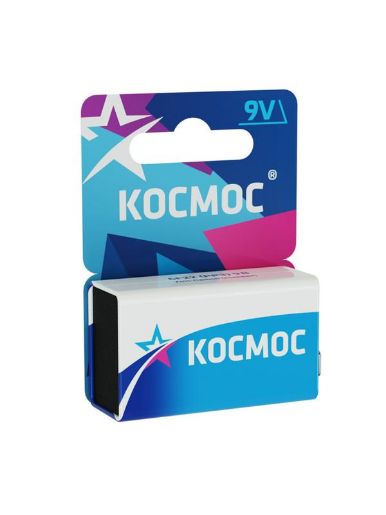 Изображение Элемент питания солевой "крона" 6F22 (блист.1шт) КОСМОС KOC6F221BL