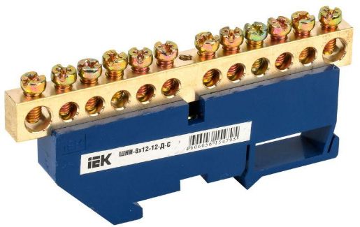 Изображение Шина нулевая на DIN-изол. ШНИ 8х12-12-Д-С IEK YNN10-812-12D-K07