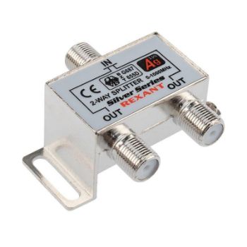 Изображение Делитель ТВ "краб" х2+3шт.F "BOX" 5-1000 МГц "Silver" Rexant 05-6101