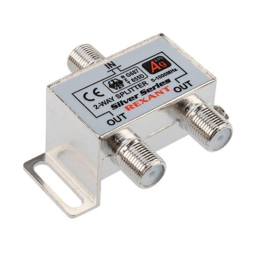 Изображение Делитель ТВ "краб" х2+3шт.F "BOX" 5-1000 МГц "Silver" Rexant 05-6101
