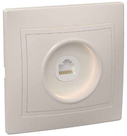 Изображение Розетка компьютерная 1-м СП Кварта РК10-ККм IP20 крем. IEK EKK10-K33-DM