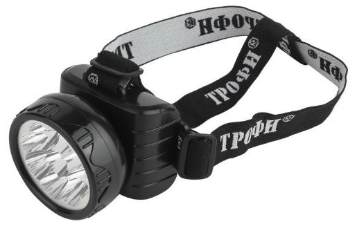 Изображение Фонарь аккумуляторный налобный TG9 9LED аккум. 4В 0.9А.ч ЗУ 220В (картон. упак.) Трофи C0045557