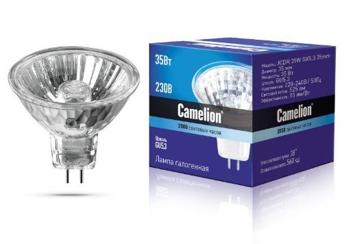 Изображение Лампа галогенная MINI JCDR (MR11) 35Вт 220В GX5.3 Camelion 7092
