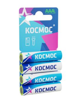 Изображение Элемент питания солевой AAA/R03 4хBL (блист.4шт) КОСМОС KOCR034BL