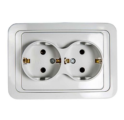 Изображение Розетка 2-м CLASSICO с заземл. 2128 бел. ASD / IN HOME 4680005959921