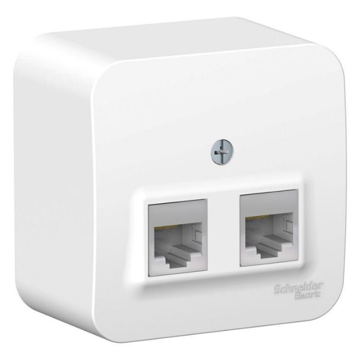 Изображение Розетка компьютерная 2-м ОП Blanca RJ45 кат.5E с изолир. пластиной бел. SE BLNIA045451