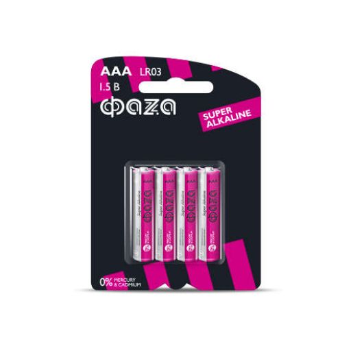 Изображение Элемент питания алкалиновый AAA/LR03 1.5В Super Alkaline BL-4 (уп.4шт) ФАZА 5000254