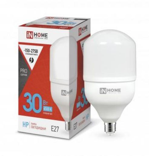 Изображение Лампа светодиодная LED-HP-PRO 30Вт трубчатая 6500К холод. бел. E27 2850лм 230В IN HOME 4690612031088