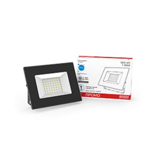 Изображение Прожектор светодиодный Elementary 50Вт 6500К 4500лм IP65 200-240В PROMO черн. Gauss 613100350P