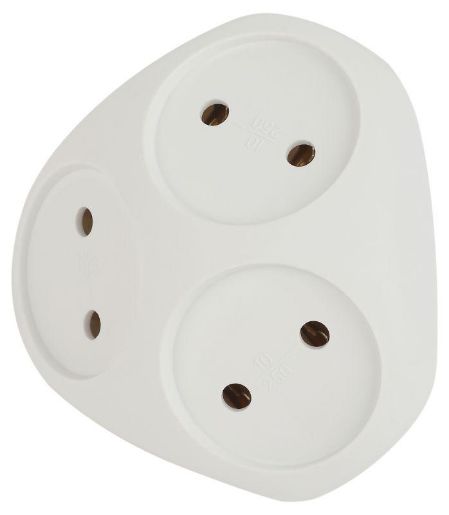 Изображение Разветвитель 3-м без заземл. 10А IP20 SPx-3-W бел. Эра Б0053481