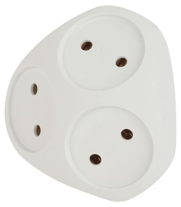 Изображение Разветвитель 3-м без заземл. 10А IP20 SPx-3-W бел. Эра Б0053481