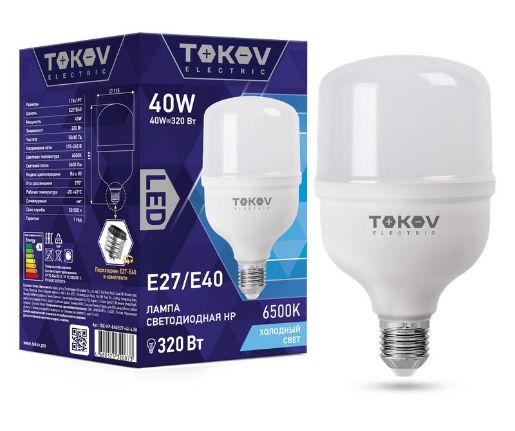 Изображение Лампа светодиодная 40Вт HP 6500К Е40/Е27 176-264В TOKOV ELECTRIC TKE-HP-E40/E27-40-6.5K