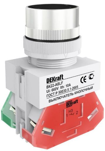Изображение Выключатель кнопочный ABLF ВК-22 d22мм 220В черн. DEKraft 25012DEK