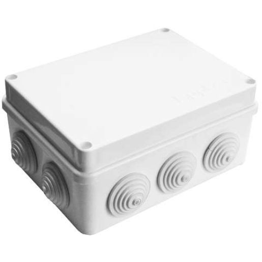 Изображение Коробка распределительная ОП 150х110х70мм IP54 10 выходов 10 гермовводов крышка на винтах бел. Epplast 210313