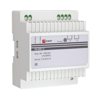 Изображение Блок питания 12В DR-60W-12 PROxima EKF dr-60w-12