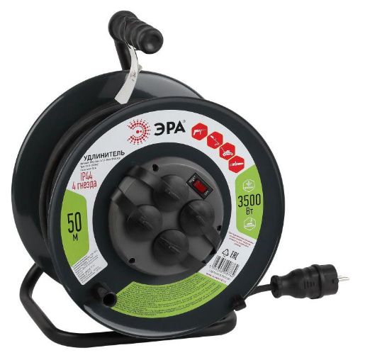 Изображение Удлинитель на метал. катушке 4х50м с заземл. 16А IP44 RMx-4es-3х1.5-50m-IP44(KG) КГ 3х1.5 Эра Б0046804