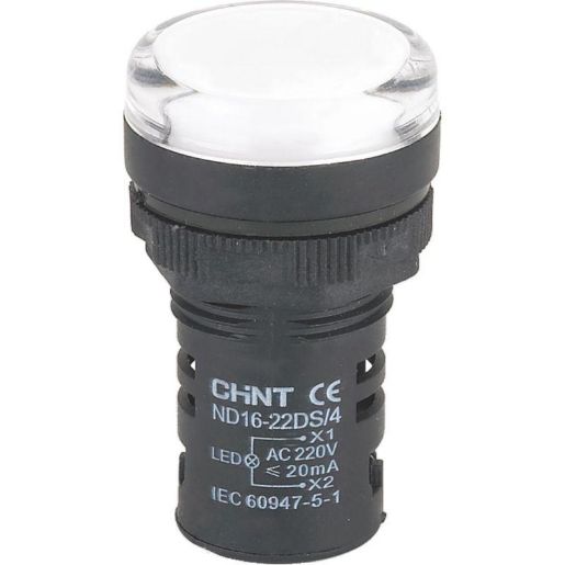 Изображение Индикатор ND16-22DS/2 бел. AC/DC 24В (R) CHINT 592936