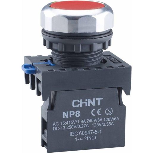 Изображение Кнопка управления NP8-11BN/4 без подсветки красн. 1НО+1НЗ IP65 (R) CHINT 667114