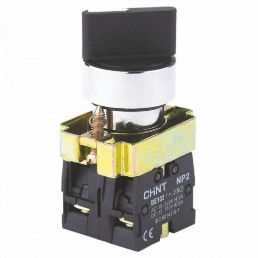 Изображение Переключатель NP2-BD21 2 полож. с фиксацией 1НО IP40 CHINT 574847