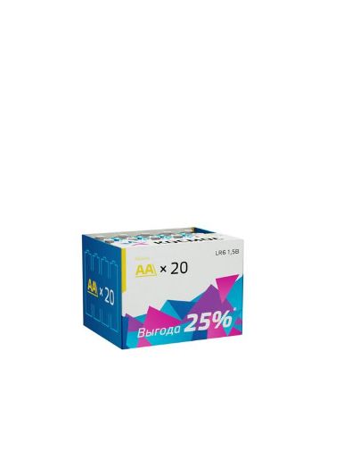 Изображение Элемент питания алкалиновый AA/LR6 (уп.20шт) КОСМОС KOCLR620BOX