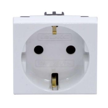 Изображение Розетка 1-м 2мод. Viva 16А IP20 2P+E с заземл. защ. шторки бел. DKC 45005