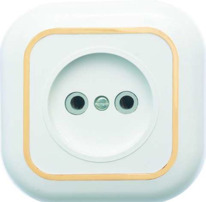 Изображение Розетка 1-м СП Валентина РС10-153 10А IP20 бел./зол. Кунцево 7652