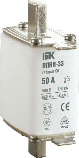 Изображение Вставка плавкая ППНИ-33 125А габарит 00 IEK DPP10-125