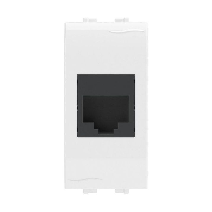 Изображение Розетка компьютерная 1-м СП 1мод. Brava RJ45 кат.5E разъем Hyperline бел. DKC 76654B
