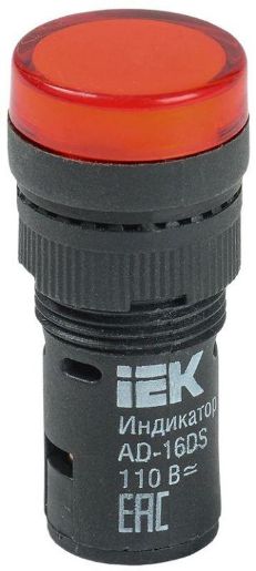 Изображение Лампа светосигнальная AD16DS d16мм 24В AC/DC красн. IEK BLS10-ADDS-024-K04-16