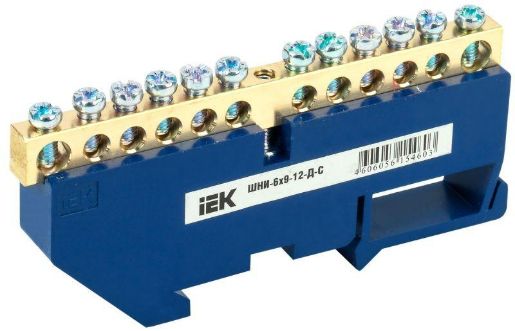 Изображение Шина нулевая на DIN-изол. ШНИ-6х9-12-Д-С IEK YNN10-69-12D-K07