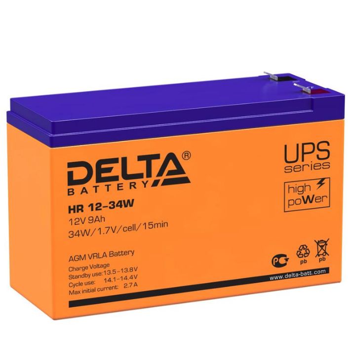 Изображение Аккумулятор UPS 12В 9А.ч Delta HR 12-34 W