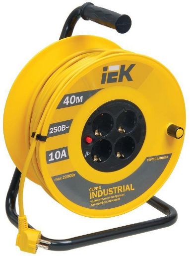 Изображение Удлинитель на катушке 4х40м с заземл. 10А IP20 Industrial УК40 3х1 термозащита IEK WKP14-10-04-40