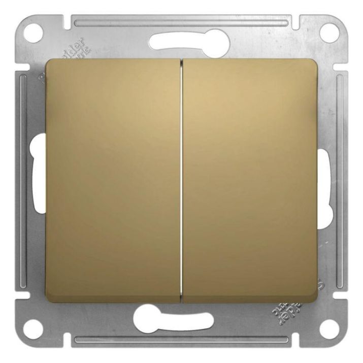 Изображение Выключатель 2-кл. СП Glossa 10А IP20 (сх. 5) 10AX механизм титан SE GSL000451