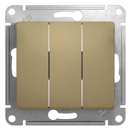 Изображение Выключатель 3-кл. СП Glossa 10А IP20 (сх. 1+1+1) 10AX механизм титан SE GSL000431