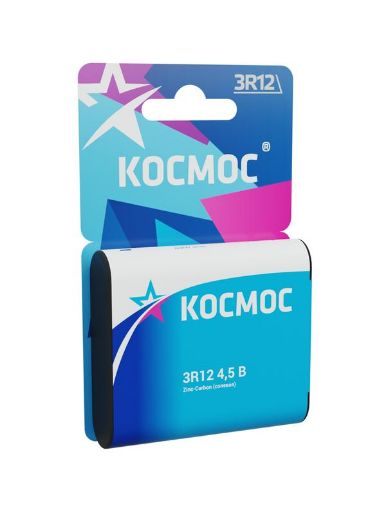 Изображение Элемент питания солевой "квадрат" 3R12 1BL (блист.1шт) Космос KOC3R121BL