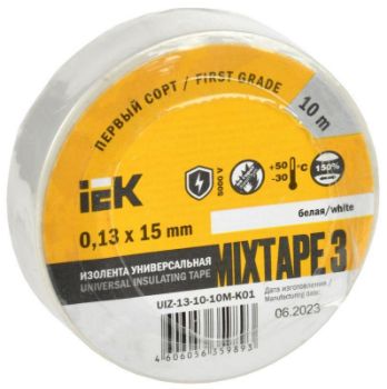 Изображение Изолента ПВХ 0.13х15мм (рул.10м) бел. IEK UIZ-13-10-10M-K01