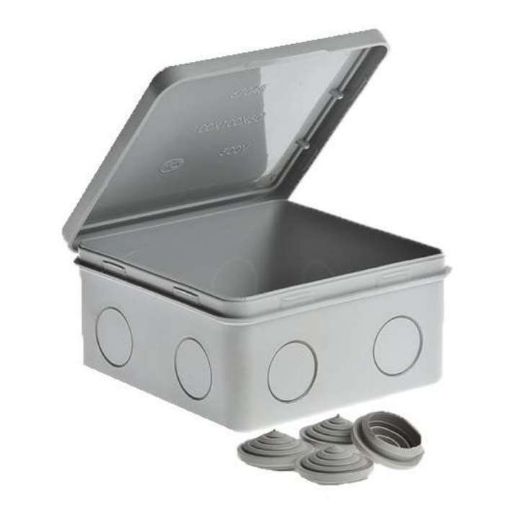 Изображение Коробка ОП Тусо распаячная 100х100х50мм откид. крышка IP54 Ruvinil 67044