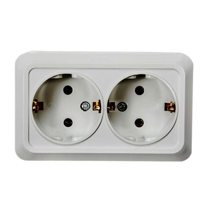 Изображение Розетка 2-м BOLLETO с заземл. накл. 7128 бел. ASD / IN HOME 4680005959839