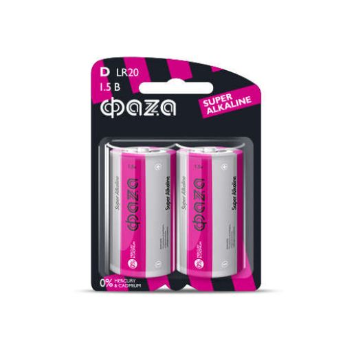 Изображение Элемент питания алкалиновый D/LR20 1.5В Super Alkaline BL-2 (уп.2шт) ФАZА 2858535