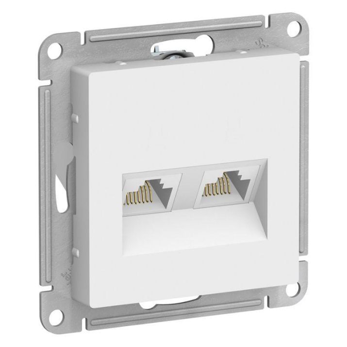 Изображение Розетка компьютерная 2-м AtlasDesign RJ45 кат.5E механизм бел. SE ATN000185