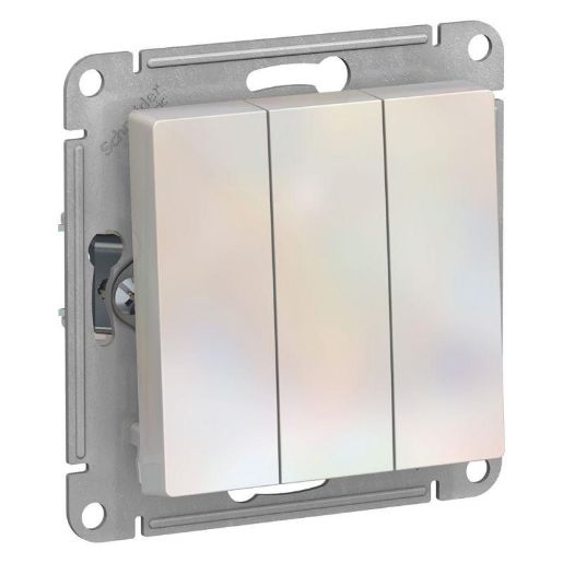 Изображение Выключатель 3-кл. СП AtlasDesign 10А IP20 (сх. 1+1+1) 10AX механизм жемчуж. SE ATN000431