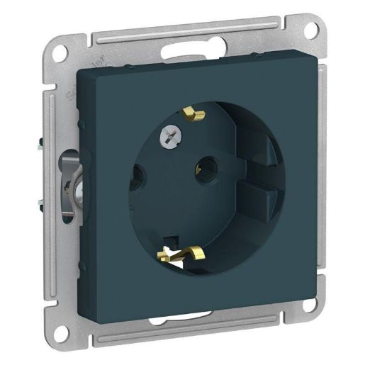 Изображение Розетка 1-м СП AtlasDesign 16А IP20 с заземл. механизм изумруд SE ATN000843