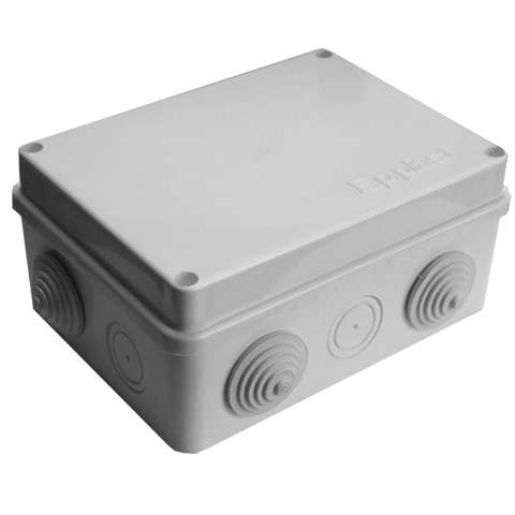 Изображение Коробка распределительная ОП 150х110х70мм IP54 10 выходов 6 гермовводов крышка на винтах сер. Epplast 210302