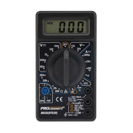 Изображение Мультиметр портативный M838 (DT838) PROCONNECT 13-3013